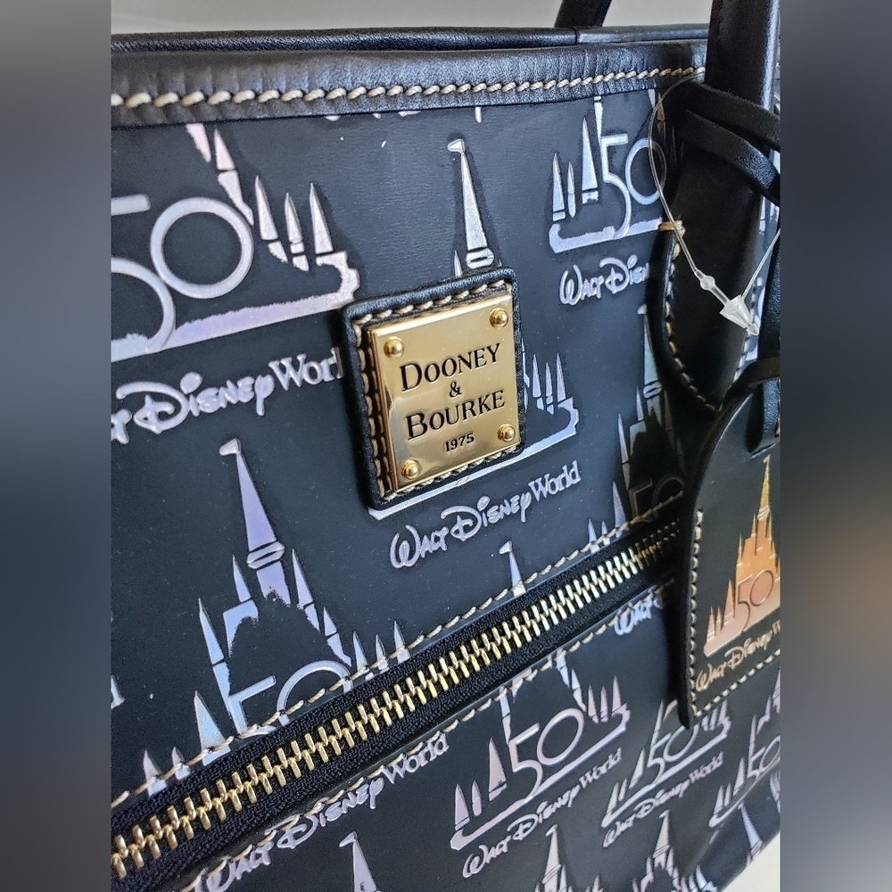 Dooney & Bourke Disney Black 50th Anniversary Disney World Tote - Picture 5 of 13